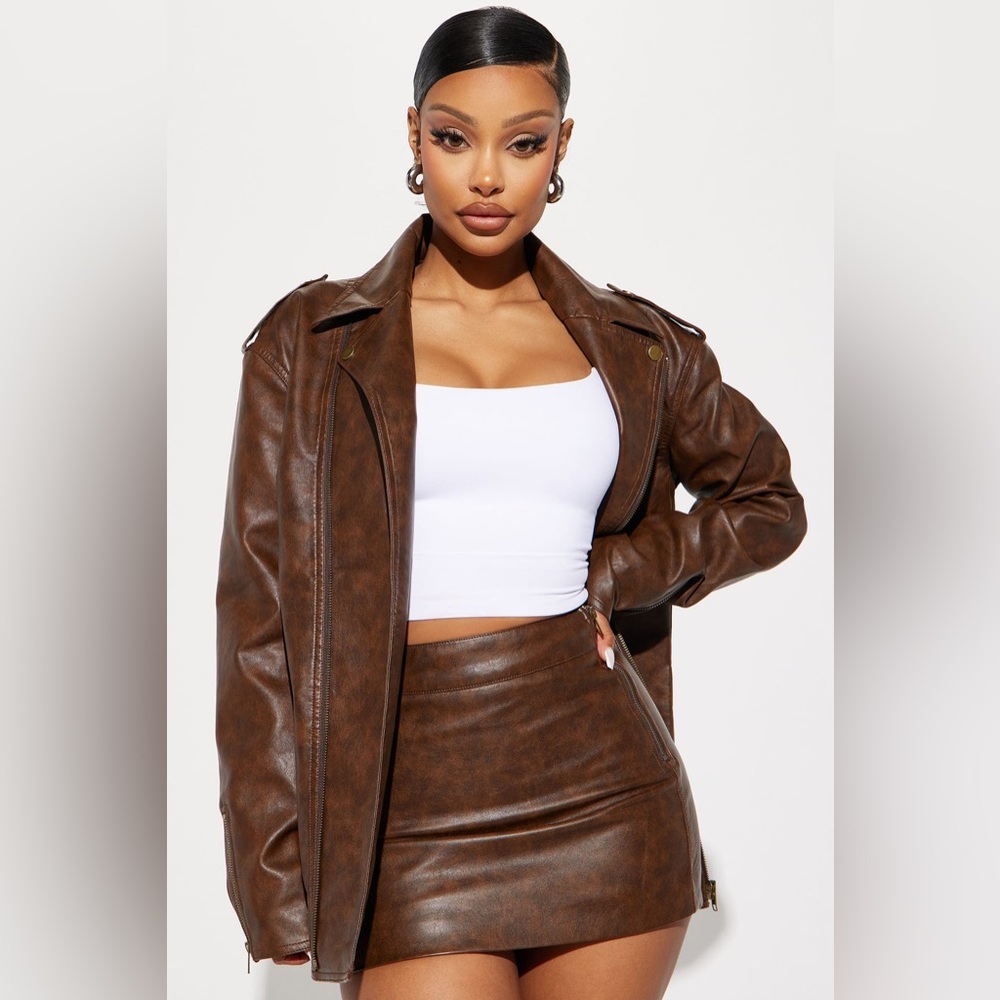 Fashion Nova Brown Mini Skirt